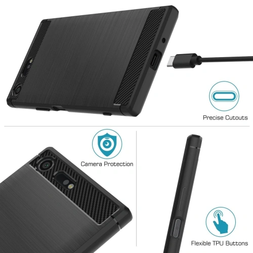 Etui HS Case SOLID TPU Sony Xperia  XZ Premium Black + Szkło