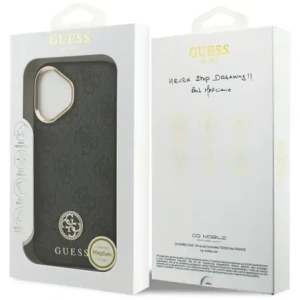 Etui Guess 4G Strass Logo MagSafe do Apple iPhone 17 czarny