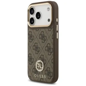 Etui Guess 4G Strass Logo MagSafe do Apple iPhone 17 Pro brązowy