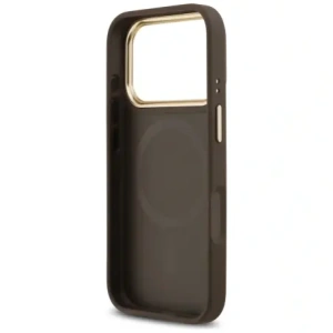 Etui Guess 4G Strass Logo MagSafe do Apple iPhone 17 Pro brązowy