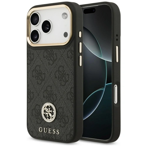 Etui Guess 4G Strass Logo MagSafe do Apple iPhone 17 Pro czarny