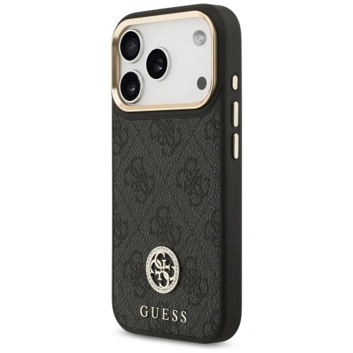 Etui Guess 4G Strass Logo MagSafe do Apple iPhone 17 Pro czarny