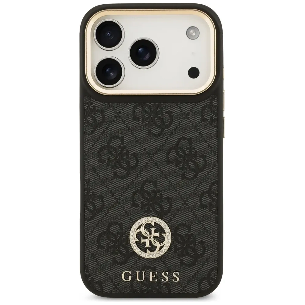 Etui Guess 4G Strass Logo MagSafe do Apple iPhone 17 Pro czarny