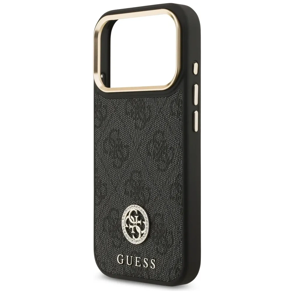 Etui Guess 4G Strass Logo MagSafe do Apple iPhone 17 Pro czarny