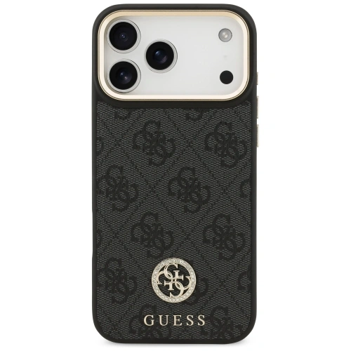 Etui Guess 4G Strass Logo MagSafe do Apple iPhone 17 Pro Max czarny