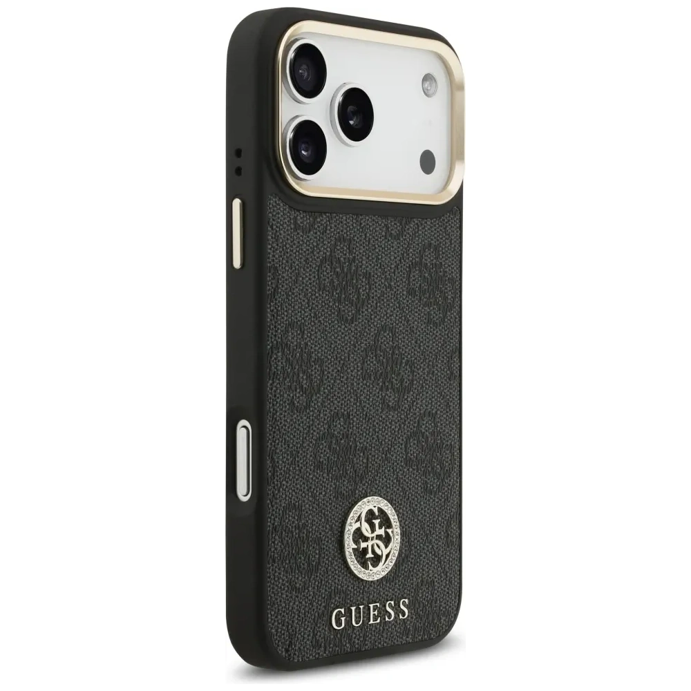 Etui Guess 4G Strass Logo MagSafe do Apple iPhone 17 Pro Max czarny