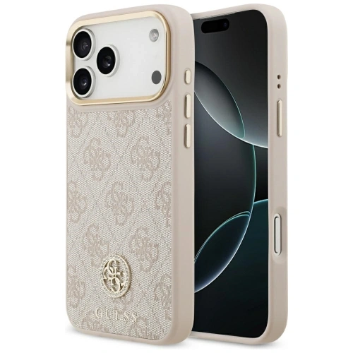 Etui Guess 4G Strass Logo MagSafe do Apple iPhone 17 Pro Max różowy