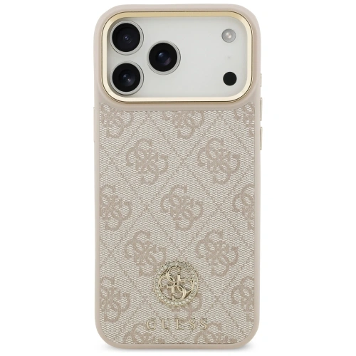 Etui Guess 4G Strass Logo MagSafe do Apple iPhone 17 Pro Max różowy