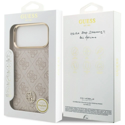 Etui Guess 4G Strass Logo MagSafe do Apple iPhone 17 Pro Max różowy