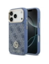Etui Guess 4G Strass Logo MagSafe do Apple iPhone 17 Pro niebieski