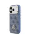 Etui Guess 4G Strass Logo MagSafe do Apple iPhone 17 Pro niebieski