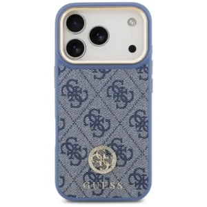 Etui Guess 4G Strass Logo MagSafe do Apple iPhone 17 Pro niebieski