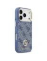 Etui Guess 4G Strass Logo MagSafe do Apple iPhone 17 Pro niebieski