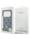 Etui Guess 4G Strass Logo MagSafe do Apple iPhone 17 Pro niebieski