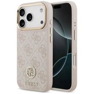 Etui Guess 4G Strass Logo MagSafe do Apple iPhone 17 Pro różowy