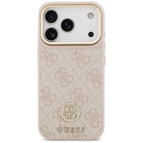 Etui Guess 4G Strass Logo MagSafe do Apple iPhone 17 Pro różowy