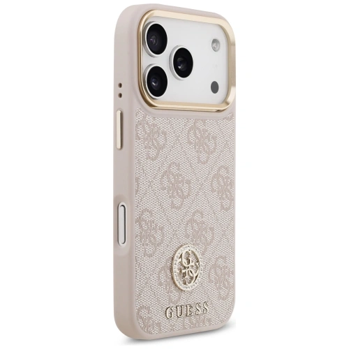 Etui Guess 4G Strass Logo MagSafe do Apple iPhone 17 Pro różowy