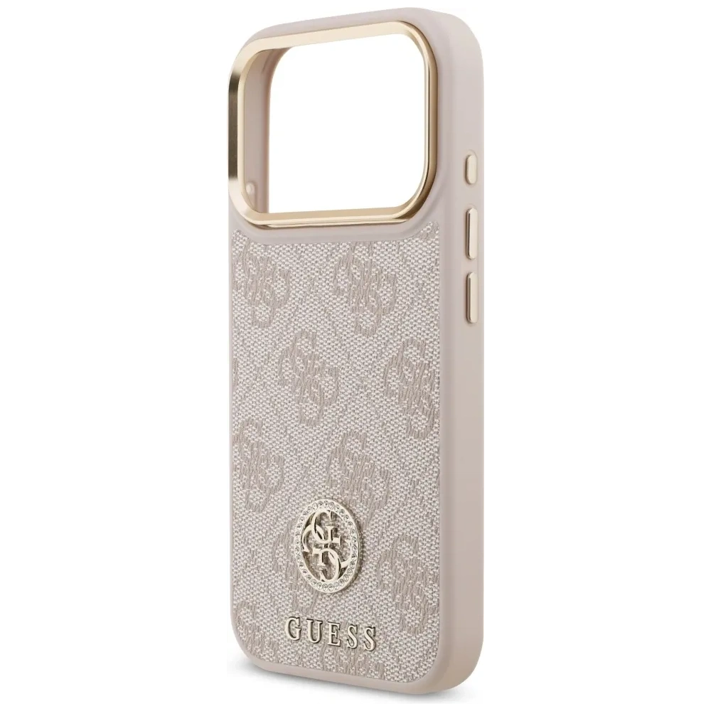 Etui Guess 4G Strass Logo MagSafe do Apple iPhone 17 Pro różowy