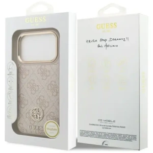 Etui Guess 4G Strass Logo MagSafe do Apple iPhone 17 Pro różowy