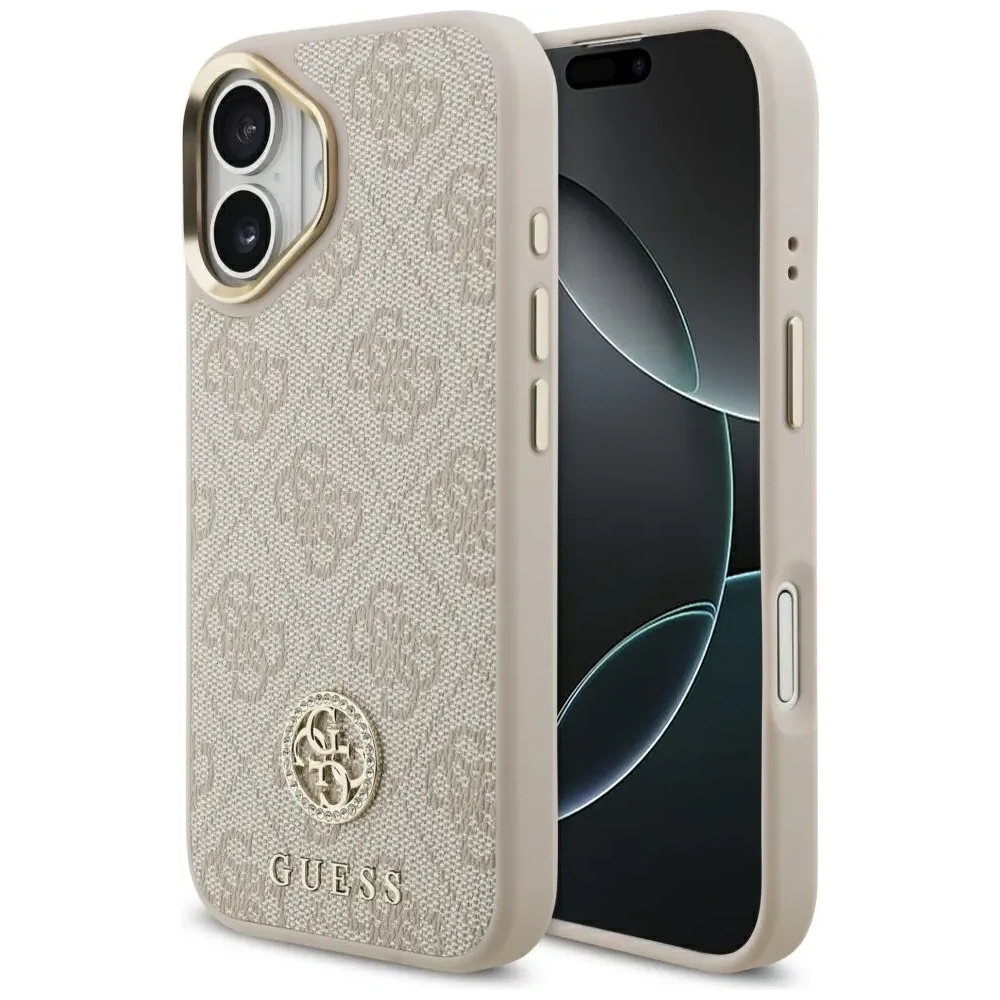 Etui Guess 4G Strass Logo MagSafe do Apple iPhone 17 różowy