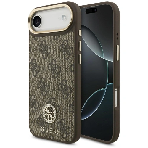 Etui Guess 4G Strass Logo MagSafe do Apple iPhone Air brązowy
