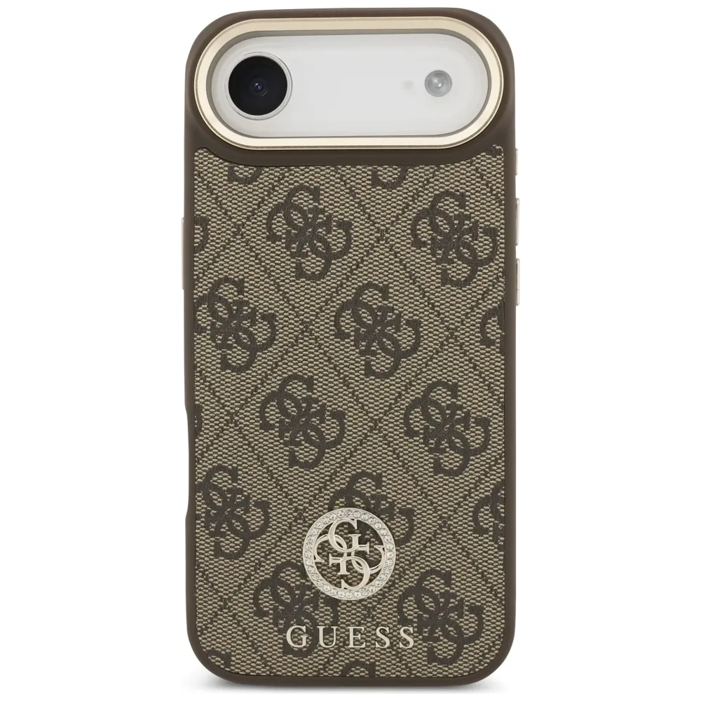 Etui Guess 4G Strass Logo MagSafe do Apple iPhone Air brązowy