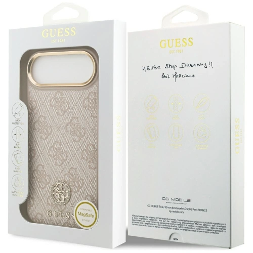 Etui Guess 4G Strass Logo MagSafe do Apple iPhone Air różowy