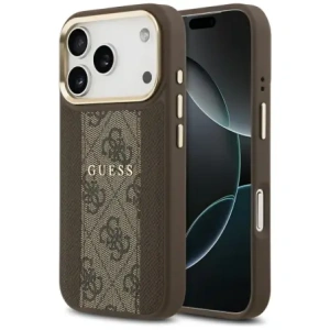 Etui Guess 4G Stripe MagSafe do Apple iPhone 17 Pro brązowy