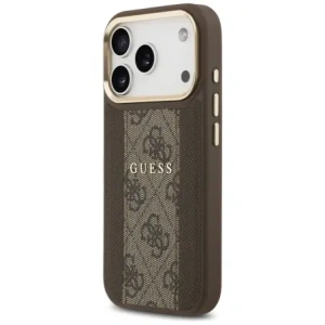 Etui Guess 4G Stripe MagSafe do Apple iPhone 17 Pro brązowy