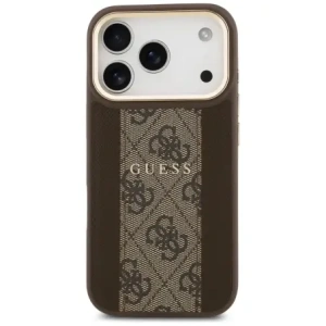 Etui Guess 4G Stripe MagSafe do Apple iPhone 17 Pro brązowy