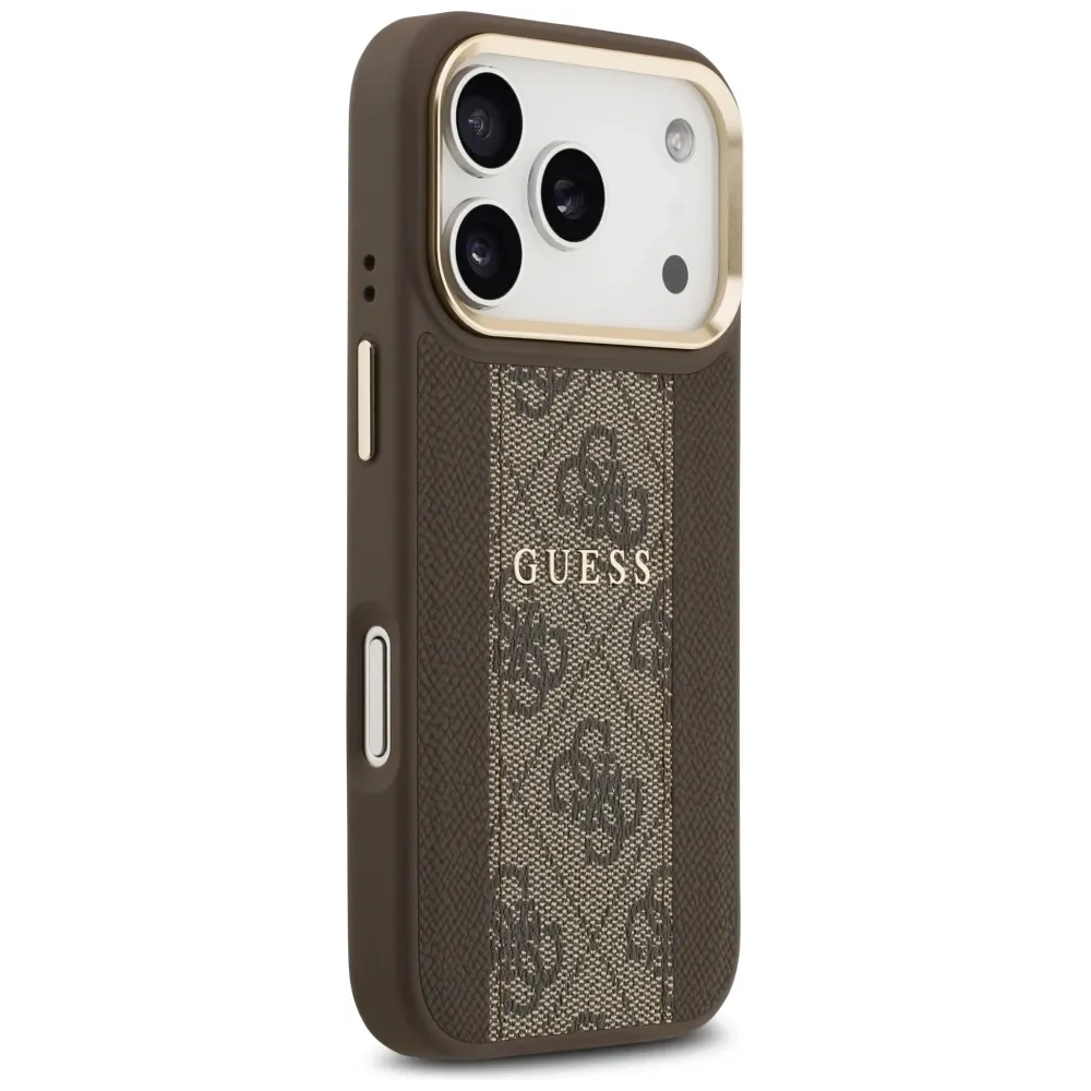 Etui Guess 4G Stripe MagSafe do Apple iPhone 17 Pro brązowy