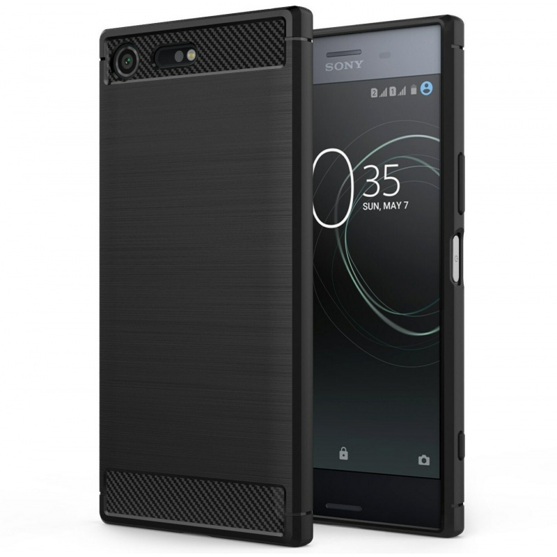 HS Case SOLID TPU Sony Xperia  XZ Premium Black + Szkło