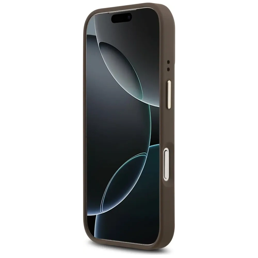 Etui Guess 4G Stripe MagSafe do Apple iPhone 17 Pro brązowy