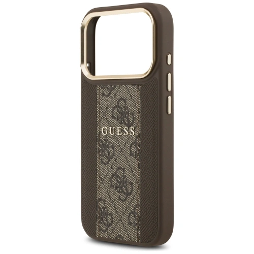 Etui Guess 4G Stripe MagSafe do Apple iPhone 17 Pro brązowy