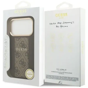 Etui Guess 4G Stripe MagSafe do Apple iPhone 17 Pro brązowy