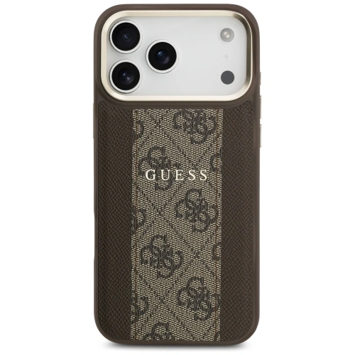 Etui Guess 4G Stripe MagSafe do Apple iPhone 17 Pro Max brązowy
