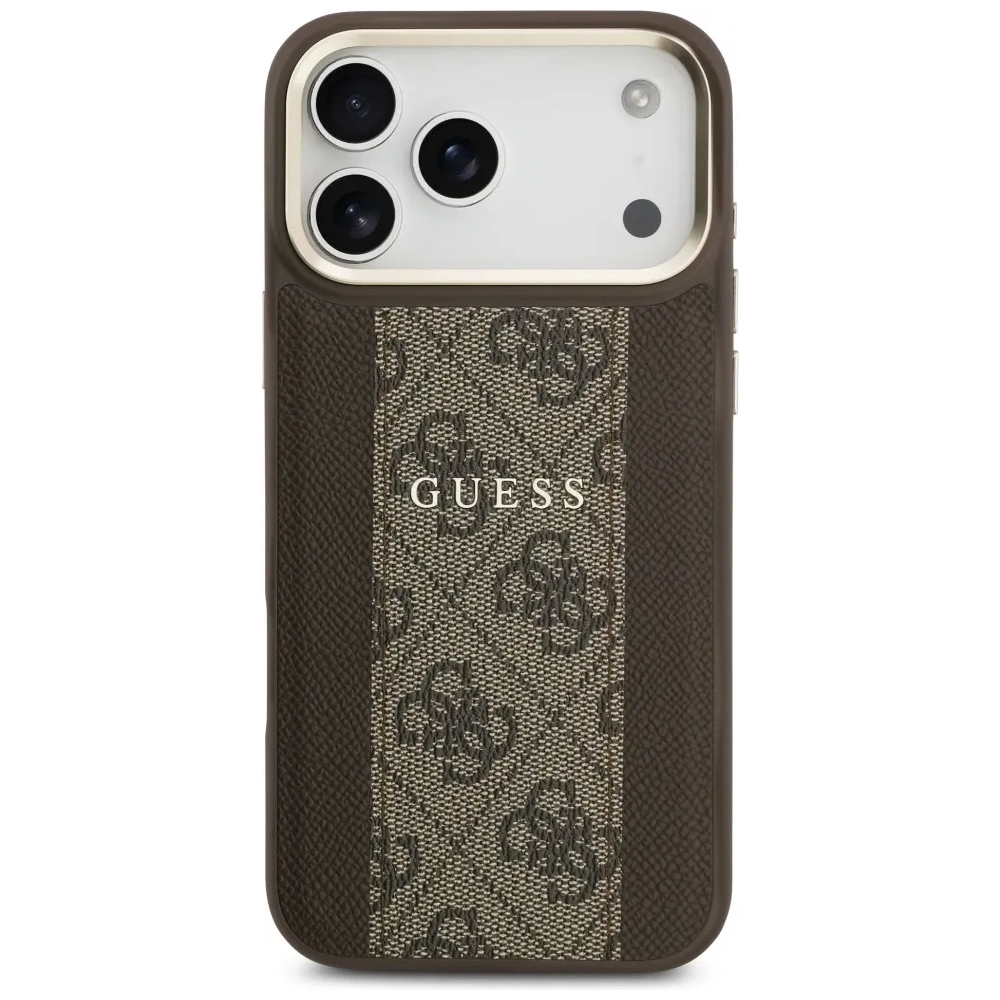 Etui Guess 4G Stripe MagSafe do Apple iPhone 17 Pro Max brązowy