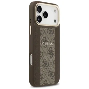 Etui Guess 4G Stripe MagSafe do Apple iPhone 17 Pro Max brązowy