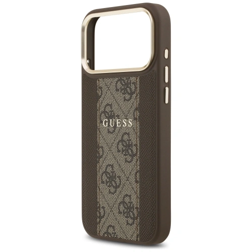 Etui Guess 4G Stripe MagSafe do Apple iPhone 17 Pro Max brązowy