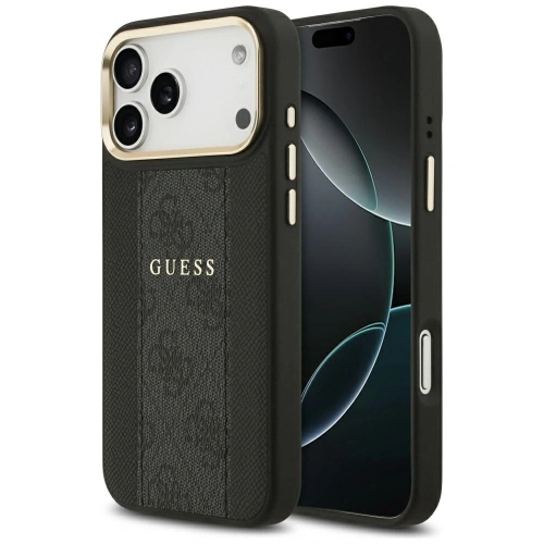 Etui Guess 4G Stripe MagSafe do Apple iPhone 17 Pro Max czarny