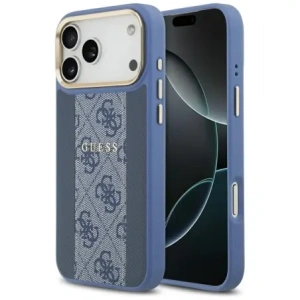Etui Guess 4G Stripe MagSafe do Apple iPhone 17 Pro Max niebieski