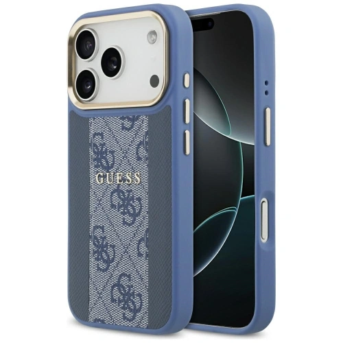 Etui Guess 4G Stripe MagSafe do Apple iPhone 17 Pro niebieski