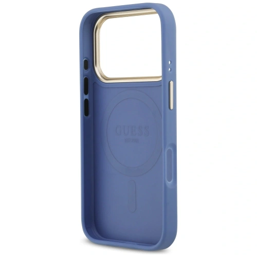 Etui Guess 4G Stripe MagSafe do Apple iPhone 17 Pro niebieski