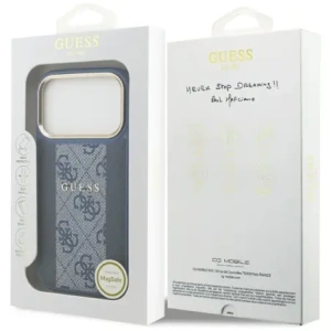 Etui Guess 4G Stripe MagSafe do Apple iPhone 17 Pro niebieski