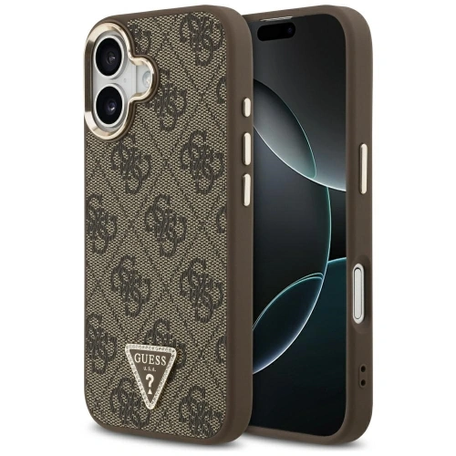 Etui Guess 4G Triangle Logo MagSafe do Apple iPhone 17 brązowy złoty