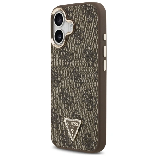 Etui Guess 4G Triangle Logo MagSafe do Apple iPhone 17 brązowy złoty