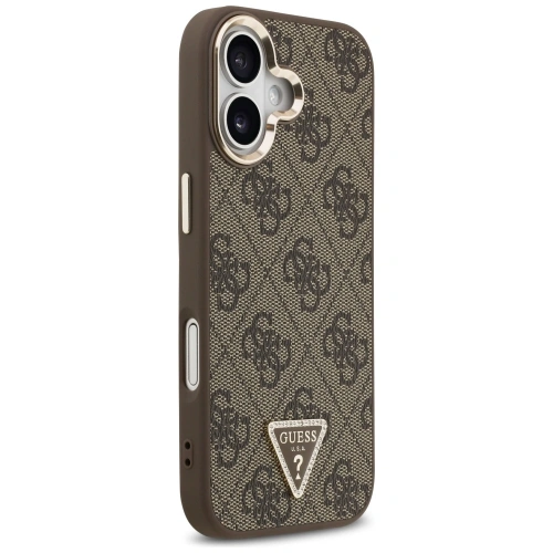 Etui Guess 4G Triangle Logo MagSafe do Apple iPhone 17 brązowy złoty