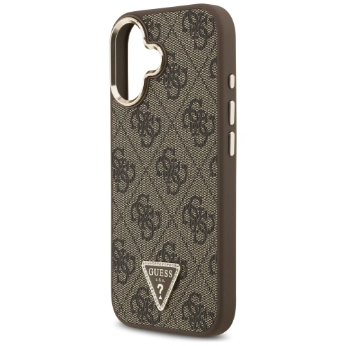 Etui Guess 4G Triangle Logo MagSafe do Apple iPhone 17 brązowy złoty
