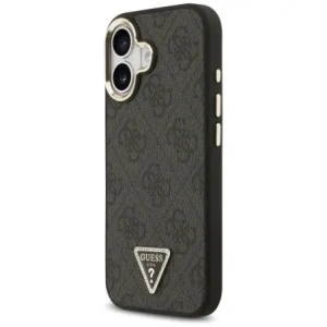 Etui Guess 4G Triangle Logo MagSafe do Apple iPhone 17 czarny złoty