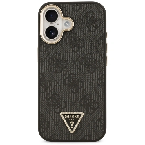 Etui Guess 4G Triangle Logo MagSafe do Apple iPhone 17 czarny złoty